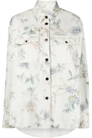 FORTE FORTE Blouses & Shirts, Dames, Veelkleurig, M, Denim, Blauw Denim Shirt met Lange Mouwen