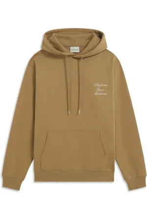 Drôle de Monsieur Sweatshirts & Hoodies, Heren, Bruin, S, Katoen, Calligraphy Hoodie Sweatshirt