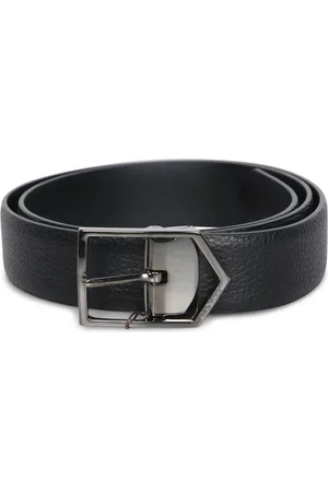 CANALI Accessoires, Heren, Zwart, 95 CM, Leer, Elegante Zwarte Leren Riem met Pijlgesp
