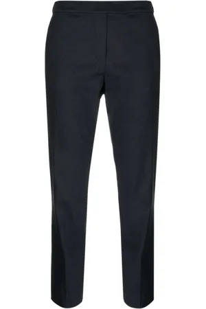 THEORY Broeken, Dames, Blauw, S, Linnen, Slim-Straight Pull-On Linnen Broek