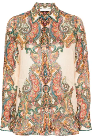 ZIMMERMANN Blouses & Shirts, Dames, Veelkleurig, S, Paisley Shirt Aw 24