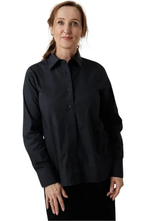 Closed Blouses & Shirts, Dames, Blauw, S, Katoen, Dark Night Blouse
