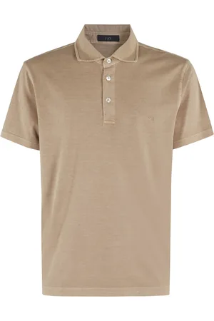 FAY Tops, Heren, , L, Katoen, Woestijn Jersey Polo Shirt