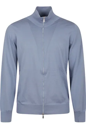 Brunello Cucinelli Truien, Heren, Blauw, XL, Katoen, Blauwe Trui Luxe Stijl