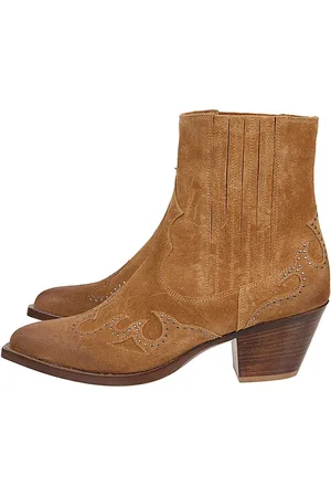 ELEVENTY Schoenen, Dames, Bruin, 38 EU, Leer, Texano Stud Boot
