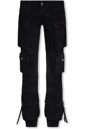 The Attico Jeans, Dames, Zwart, W27, Katoen, Essie Cargo Jeans