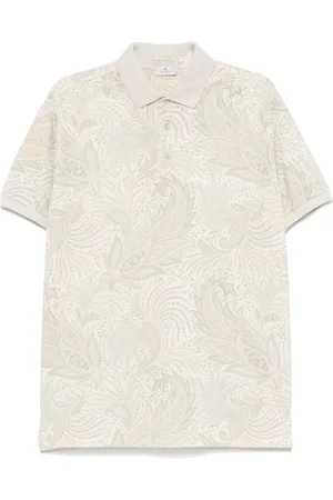 Etro Tops, Heren, , L, Roma Polo met groene amoebe