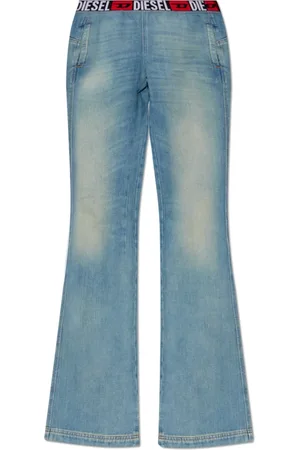 Diesel Jeans, Dames, Blauw, W25, Katoen, Jeans met Raw Finish D-Eby-S