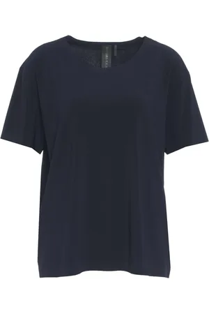 Norma Kamali Tops, Dames, Blauw, M, Polyester, Boxy T-shirt