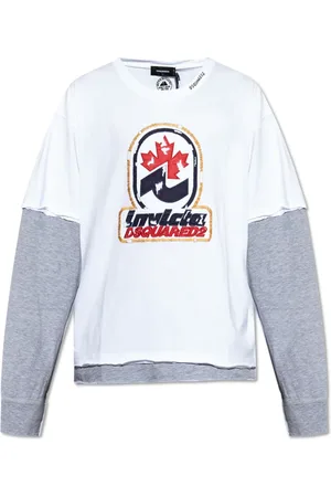 Dsquared2 Tops, Heren, Wit, M, Katoen, Invicta Sweatshirt