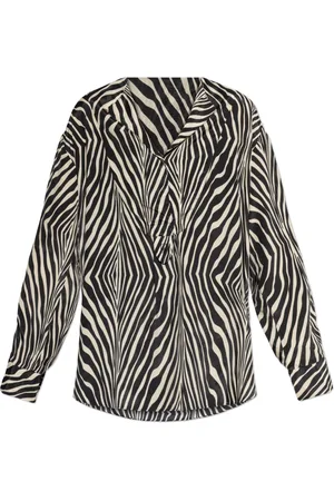 By Malene Birger Blouses & Shirts, Dames, Zwart, M, Blouse met dierenprint