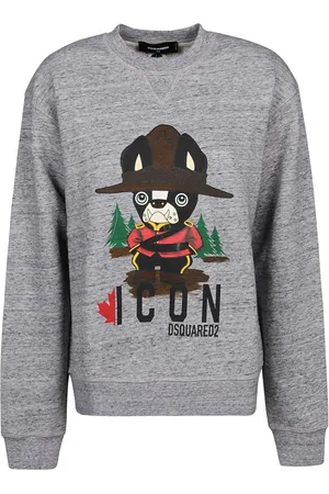 Dsquared2 Sweatshirts & Hoodies, Dames, Grijs, S, Katoen, Sweatshirt met grafische print