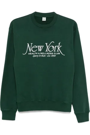 Sporty & Rich Sweatshirts & Hoodies, Dames, Groen, L, Groene Crew Neck Logo Trui