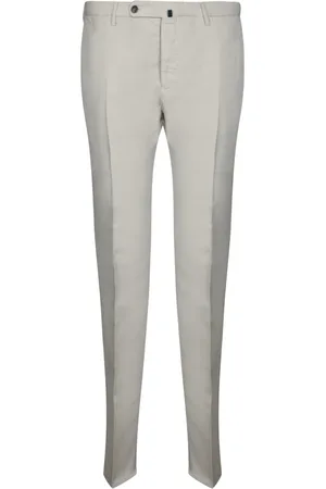 Incotex Broeken, Heren, , S, Katoen, Lichtgewicht Duifgrijze Broek met Rits