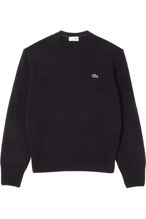 Lacoste Sweatshirts & Hoodies, Heren, Zwart, XL, Wol, Wollen trui met ronde hals