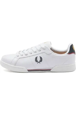 Fred Perry Schoenen, Heren, Wit, 40 EU, Leer, Leren tennissneaker met contrasterende hiel en bies