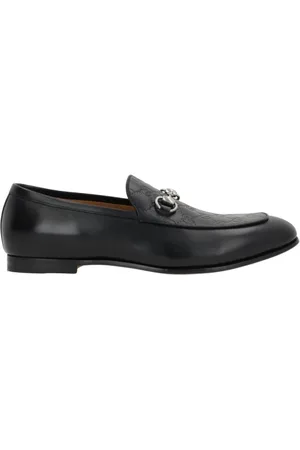 Gucci Schoenen, Heren, Zwart, 44 EU, Leer, Zwarte leren mocassin schoenen