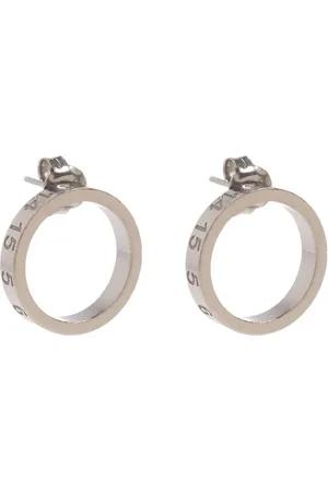 Maison Margiela Accessoires, Heren, Grijs, ONE Size, Oorbellen met logo