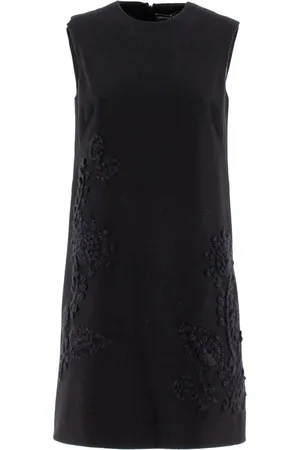 ERMANNO SCERVINO Kleedjes, Dames, Zwart, S, Wol, Zachte wollen mini-jurk met borduursel