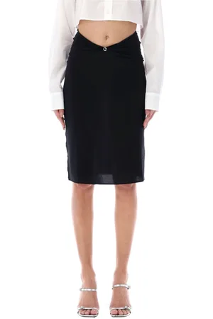 COPERNI Rokken, Dames, Zwart, XS, Polyester, Triangle Back Midi Rok