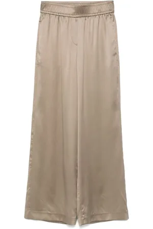 Brunello Cucinelli Broeken, Dames, Groen, 2Xs, Broek met elastische tailleband en zakken