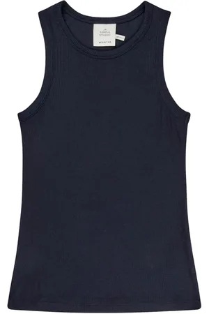 Munthe Tops, Dames, Blauw, M, Katoen, Mouwloze Top