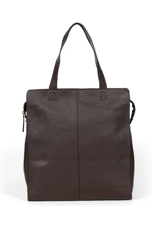 Howard London Tassen, Heren, Bruin, ONE Size, Leer, Donkerbruine leren tote bag