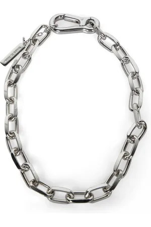 Dsquared2 Accessoires, Dames, Grijs, ONE Size, Opvallende metalen ketting met karabijnsluiting