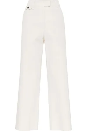Brunello Cucinelli Broeken, Dames, Wit, S, Katoen, Elegante Broeken