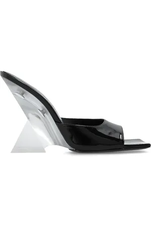 The Attico Schoenen, Dames, Zwart, 41 EU, Leer, Cheope Wedge Mules