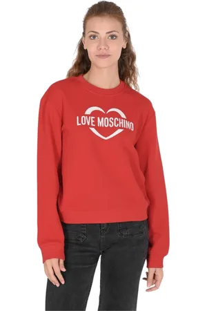 Moschino Sweatshirts & Hoodies, Dames, Rood, S, Katoen, Rood Katoenen Sweatshirt met Inlegdetail