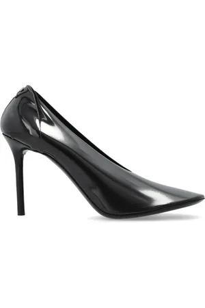 Courrèges Schoenen, Dames, Zwart, 38 EU, Leer, Logo Stiletto`s