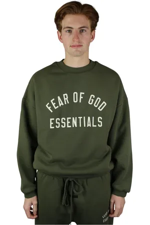 FEAR OF GOD Sweatshirts & Hoodies, Heren, Groen, XL, Military Fleece Crewneck