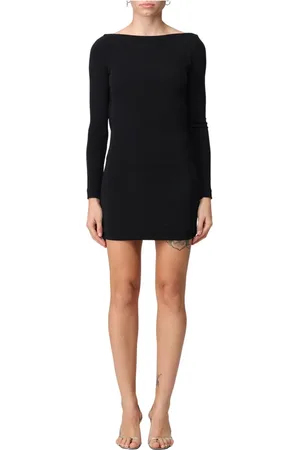 Dsquared2 Kleedjes, Dames, Zwart, XS, Mini-jurk met open rug en kettingdetails