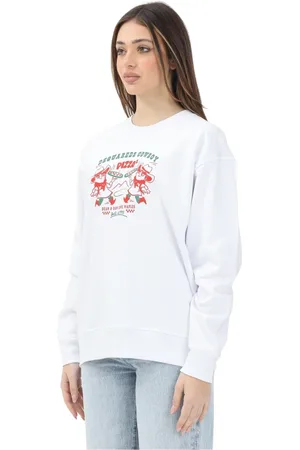 Dsquared2 Sweatshirts & Hoodies, Dames, Wit, M, Katoen, Cowboy Pizza Witte Sweater