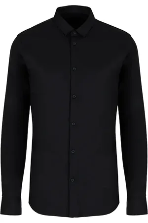 Emporio Armani Overhemden, Heren, Zwart, 2Xl, Casual overhemd