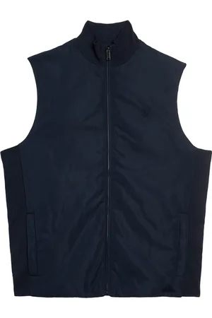 Lyle & Scott Jassen, Heren, Blauw, XS, Middenlagen Tonal Hybrid Gilet