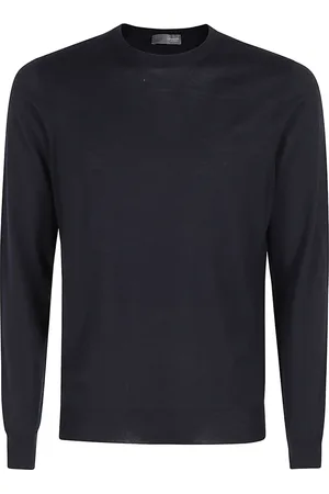 DRUMOHR Truien, Heren, Blauw, 2Xl, Wol, Merinowol Trui Extrafijne Kraag