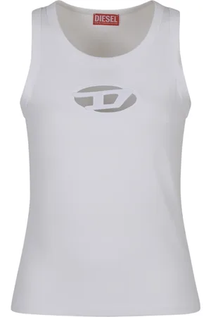 Diesel Tops, Dames, Wit, XS, Katoen, T-Lynys-OD Mouwloze Top
