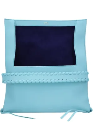 Chloé Tassen, Dames, Blauw, ONE Size, Leer, Leren Clutch