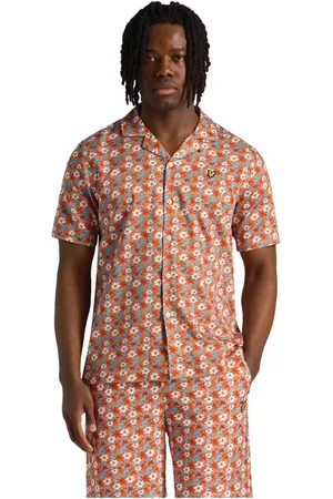 Lyle & Scott Overhemden, Heren, Veelkleurig, M, Katoen, Resortshirt met bloemenprint