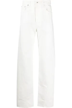 Lanvin Jeans, Heren, Wit, W32, Denim, Witte Denim Jeans met Twist Details