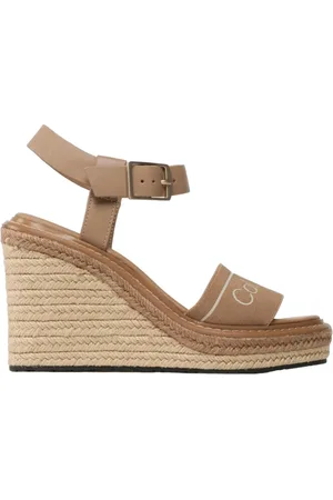 Calvin Klein Schoenen, Dames, Bruin, 41 EU, Leer, Wedge 70Hh Hak