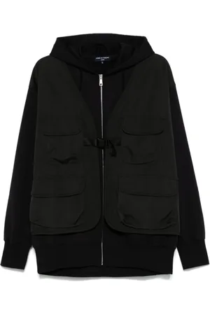 Comme des Garçons Jassen, Heren, Zwart, M, Katoen, Gelaagde Zip Jas met Capuchon
