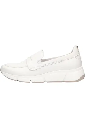 Gabor Schoenen, Dames, Wit, 44 EU, Leer, Witte Slip-Ons Comfort Collectie
