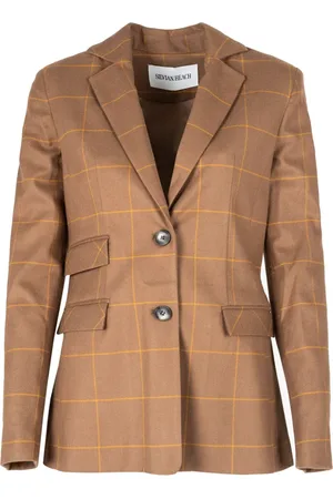 Silvian Heach Jassen, Dames, Bruin, L, Polyester, Sportjas met Ruitpatroon