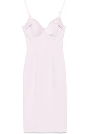 Elisabetta Franchi Kleedjes, Dames, Roze, L, Polyester, Spaghetti Jurk met Achtersplit