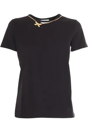 Elisabetta Franchi Tops, Dames, Zwart, XL, Zwarte T-shirts en Polos