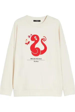 Max Mara Sweatshirts & Hoodies, Dames, , L, Katoen, Casual Katoenen Sweatshirt met Grafische Print