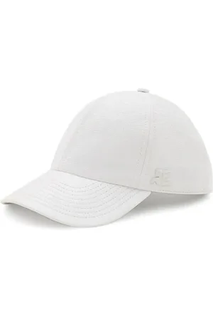 Courrèges Accessoires, Heren, Wit, S, Katoen, Baseballpet met Logopatch